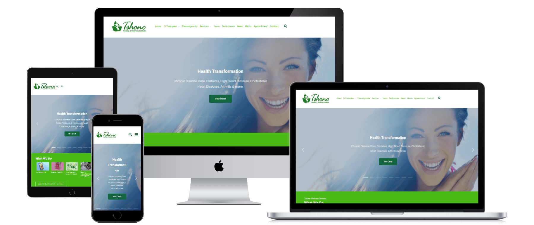 Tshono Wellness — website design by Insly Host